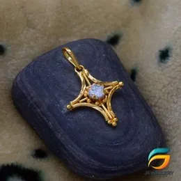 Gold Plated Rich Look Fashion and Stylish Design Cross Pendant With Stone For Ladies.