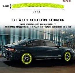 20pcs Reflective Wheel Rim Stripe Decal Stickers – Universal Night Safety Decoration Stripes for Car, Motorcycle, Bicycle & Bike Wheels, Anti-Scratch