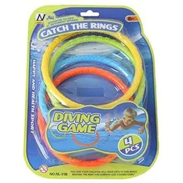 4 Pcs Swimming Pool Underwater Diving Game Toys Dive Rings - Catch The Rings - Weighted to Dive at Different Speeds