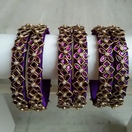 silk thread Handmade purple bangle (2 pcs)