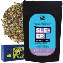 The Tea Trove Valerian Root Sleep Tea - Natural Organic Caffeine-Free Teas for insomnia - Herbal Tagar Tea for Sleep and Relaxation with Lavender, Cha