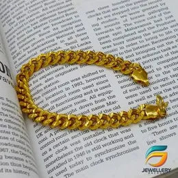 Gold Plated Stylish Machine Cut Albert Bracelet For Gents 08MM.