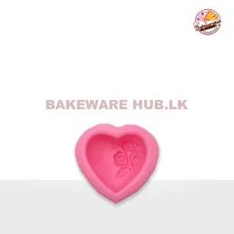 Rose Bouquet in Heart Silicone Mould – N239 | 7cm × 6.5cm × 3.9cm | Decorative Fondant Tray
