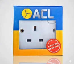 13A PLUG BASE - ACL ELECTRIC - 3 HOLE SQUARE PIN - SWITCHED SOCKET OUTLET - LIFETIME WARRANTY