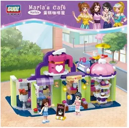 DIY Maria's Cafe - 333 Pieces Coffee Cake Shop Building Blocks Bricks Educational Gift Set for Girls Modern Girls