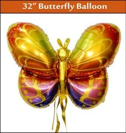 32" Foil Butterfly Animal Jungle Happy Birthday Party