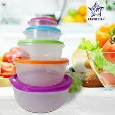 plastic food storage 5pcs (round shape )