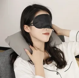 Easy-care Automatic Self-inflating Press Air Filled Inflatable Travel Neck U-Shaped Pillow for Adult