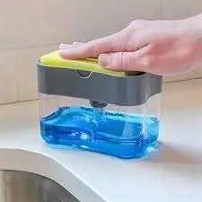 2 in 1 Soap Pump Plastic Dispenser for Dishwasher Liquid; Holder