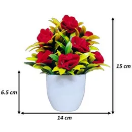 Flora Planet Artificial Plants for Home Showcase Decor & Office Decor with 2 Color Combination Flowers Pot