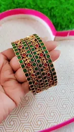 clip stone Handmade bangle dark green and maroon