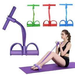 Pull Reducer Training Bands 4 Tubes Body Trimmer Pedal Exerciser Yoga Crossfit Arm and Tummy Workout Equipment for Men and Women