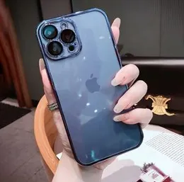 Luxury Plating Transparent Phone Case For iPhone 14 Pro Max Silicone Clear Soft Back Cover