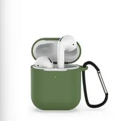 Green Silicone Case – For AirPods 1/2 | Shockproof & Stylish | Secure Fit with Carabiner