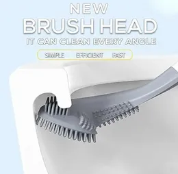 Long-Handled Golf Toilet Brush – Flexible Silicone Toilet Bowl Cleaner with Bendable Rubber Head and No Dead Angle Cleaning Desig