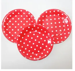 10 Pcs Polka Dots Paper Plates - Disposable Party Paper Plates for Birthday, Wedding Parties
