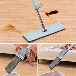 Hand-Free Mop with Squeegee Strip Strong Water Absorption Microfiber Floor Mop Wet and Dry Mop Home Cleaning Floors Tools Rags