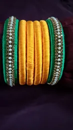green and orange Handmade bangle