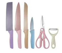 6pc colour knife set / multipurpose multi colour knife set