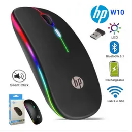 Mouse Rechargeable rgb Wireless USB HP W10 Bluetooth-compatible RGB Mouse with 6M Warranty
