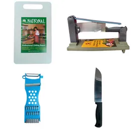 4pcs Stand Knife Set _ FREE Cutting Board, Kiwi Knife & a Peeler