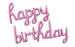2Pcs happy birthday Letter Banner Balloon Party Foil PURPLED