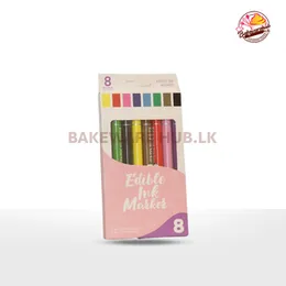 Edible Ink Marker | Dual-Tip Food Pen | 8 Macaron Colors | Fine & Brush Tips