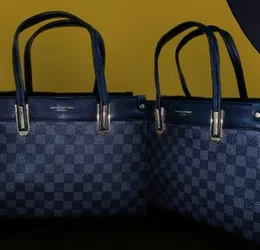 David jomes black check tote bag