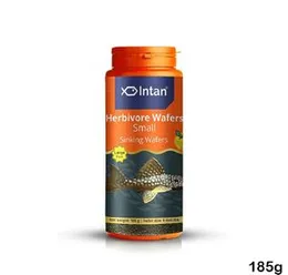 Intan Growel Herbivore Wafers Small 185g (1mm Sinking) Highly Nutritious Ornamental Fish Food for Herbivorous Fish - Mollies, Mbunas & Plecos