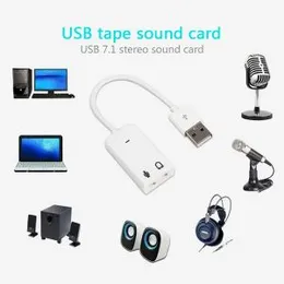 Laptop Notebook PC USB Sound Card Adapter 7.1 Channel Virtual 3D External USB Audio Adapter