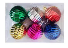 Christmas Tree Decoration Bauble Pack - 6 Multicolour Balls - Christmas Decor