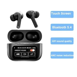 A9 Pro Bluetooth 5.3 Earbuds with Intelligent Noise Reduction (ANC/ENC), LED Display, Sleek Touch Controls, Long Battery Life & HD Sound Quality – Bla
