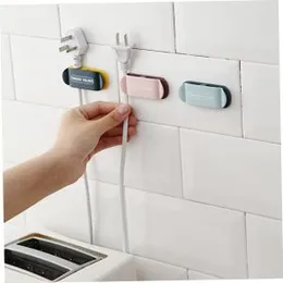 Multipurpose 4Pcs Plug Hook Cable Management Clips Self Adhesive Wire Holder System Cable Organizer Wall Shelf Brackets Hook Cable Retainer Power Line
