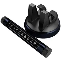 Temporary Parking Sign, Mobile Number Plate, Universal Car Phone Holder, Rotating Parking Number Plate Black