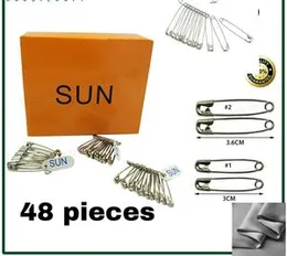 Women's Silver Color Steel Safety Saree Pins No 4 - 48 Pcs