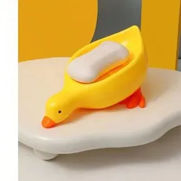Yellow Duck Shape Soap Box Cartoon Soap Dish Drainable Soap Holder Soap Container Soap Dish For Tray Bathroom Accessories