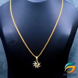 Gold Plated Chain With Pendant 18/24 inch 02MM Bismark Chain with Star Sun Theme Pendant Necklace for Ladies & Girl.