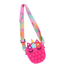 Kids Pop It Push Fidget Oval Crossbody Bag (Rose Pink)