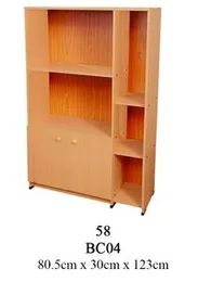 58-Melamine Book Rack - medium pls with tow cupboard - 5 years warranty -2021 new design -58