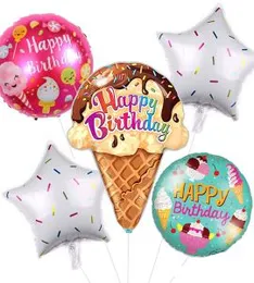 5pcs Foil Ice Cream Ice Cone Foil Balloon birthday Decorate