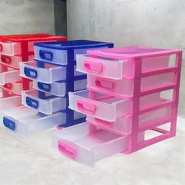 Multifunctional Mini Storage Box 4-Tier Clear Drawer Organizer