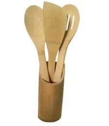 3pc wooden spoon set with holder nonstick spoon kitchen utensil