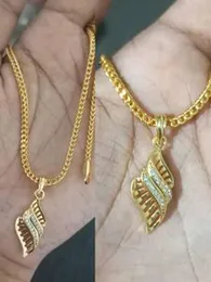 Gold Plated leaf design Pendant with chain