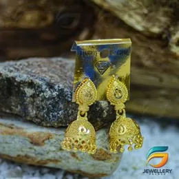 Gold Plated Earring Traditional Jhumka Earring With Gold Drop Metal  for Women.