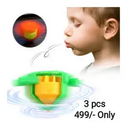 3pcs Whistle Spinning Top Toys Blowing Rotation Pressure Gyro Adult Child Stress Relief Desktop Spinner Kids Novelty Puzzle Toy