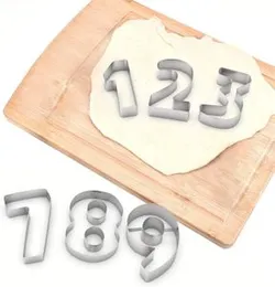 Cookie Cutter Set, Fubarbar 3 inch Number 0 1 2 3 4 5 6 7 8 Shapes Cutter Large Metal Numbers Fondant Cutters Mold, Stainless Steel Biscuits Mold