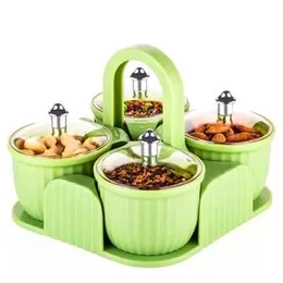 Dry Fruit & Pickle Container Set | Multipurpose ABS Plastic Jars & Tray for Mukhwas, Spices, Chocolates & Sweets