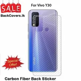 Clear Slim Carbon fibre Phone Transparent protective Mobile Back Sticker For Vivo Y30