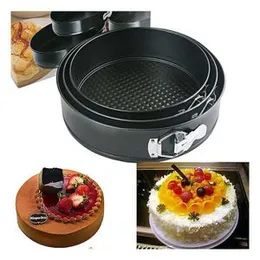 Cake baking pan Coated Spring Form Cake Mould Pan Set Baking Tray Removable Cake Mould Non Stick tins 3 Pcs Spring Form Round Cake Mould 3pcs round mo