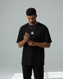 CRWN Oversized T-Shirt for Men – Premium Cotton Streetwear (Black & White)